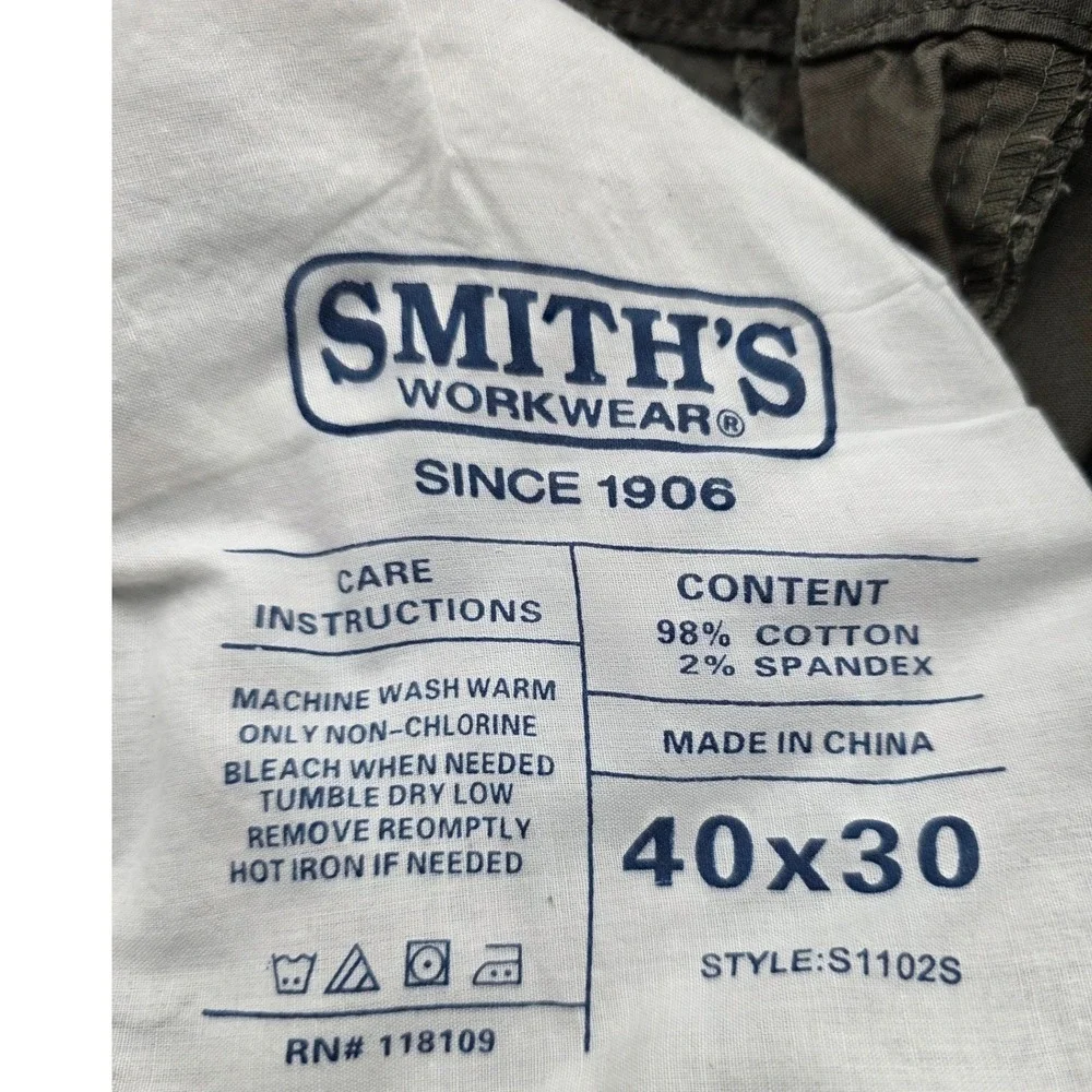 Workwear Pants Mens 40x30 Olive Green Stretch Canvas Utility Gorpcore